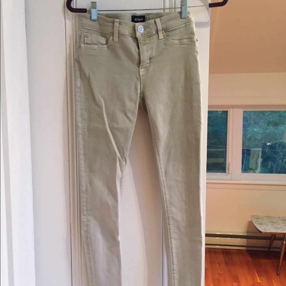 Hudson light green skinny jeans